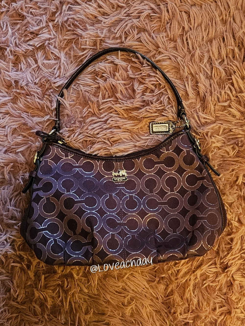 COACH✨️Purple Signature Jacquard Shoulder Bag